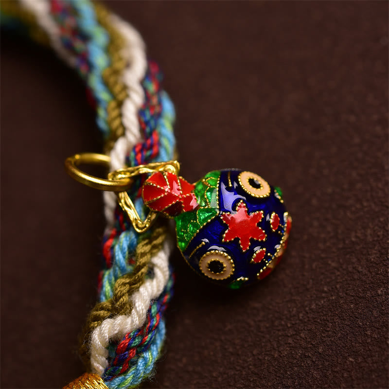 Nimara Ritual Handmade Gold Swallowing Beast Family Healing Reincarnation Knot Braid Bracelet