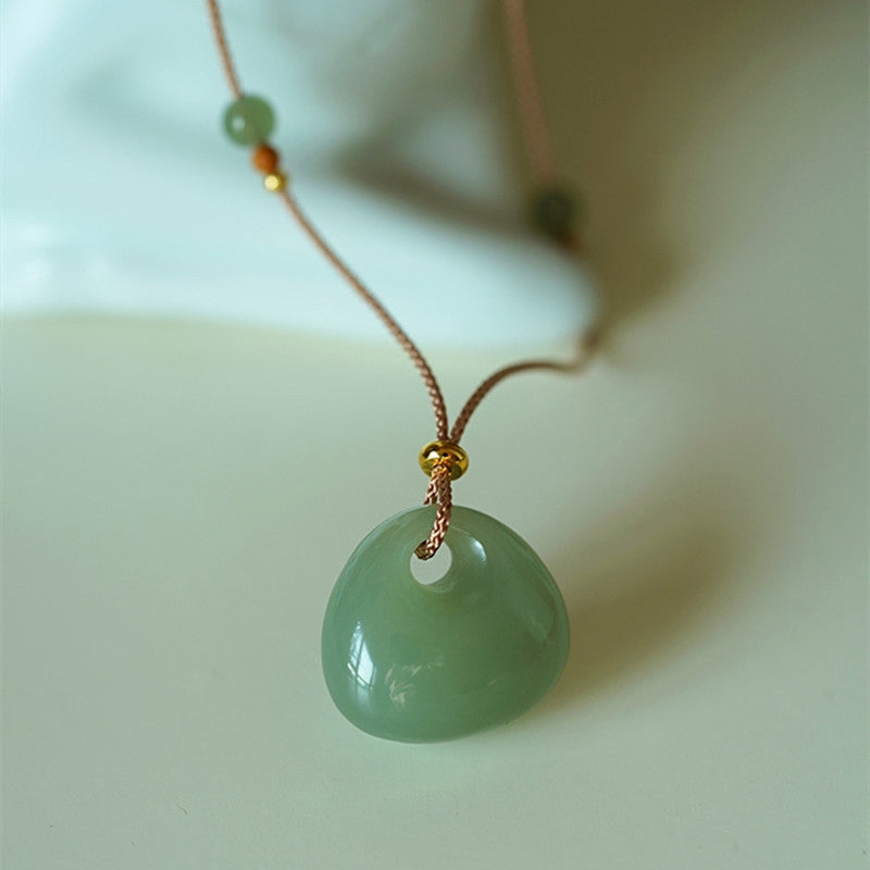 Nimara Ritual Natural Jade Luck Prosperity Necklace Pendant