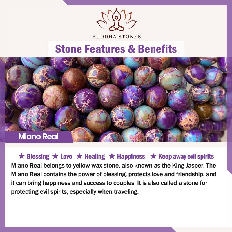 Nimara Ritual Tibetan Purple Miano Real Bead Harmony Lotus Mala