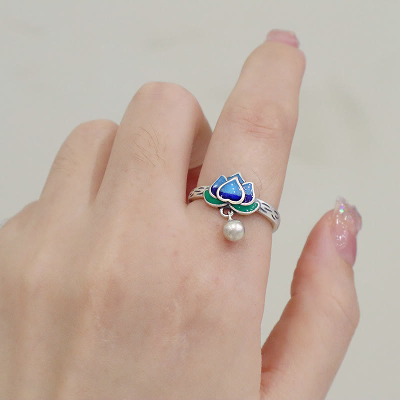 Nimara Ritual Lotus Flower Pattern Enlightenment Ring