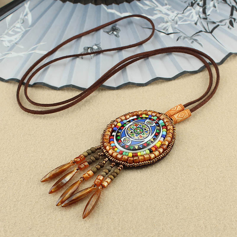 Nimara Ritual Mandala Pattern Beads Creativity Necklace Pendant