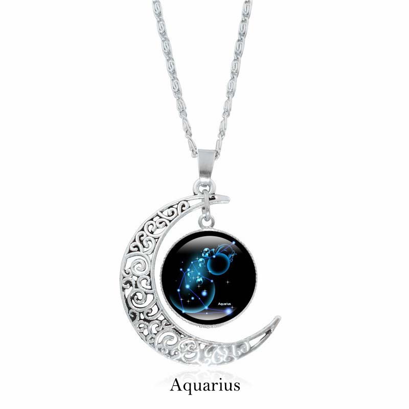 Nimara Ritual 12 Constellations of the Zodiac Moon Protection Necklace Chain Pendant