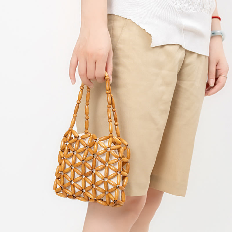 Nimara Ritual Hand-woven Mini Wooden Beads Handbag
