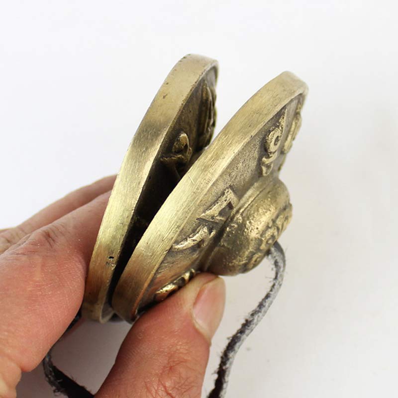 Nimara Ritual Tibetan Tingsha Bell Six True Words Dragon Copper Balance Decoration With Bag