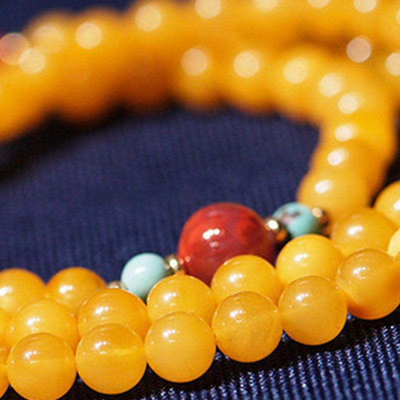 Nimara Ritual Amber Healing Balance Necklace Flower Charm Bracelet