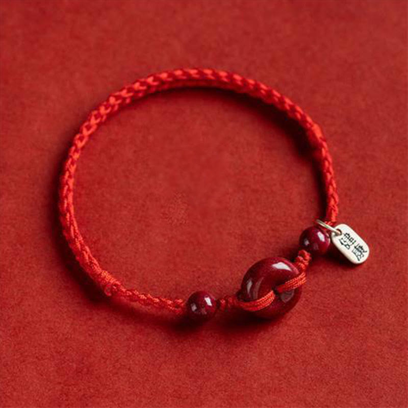 May You Be Healthy and Safe Cinnabar Bracelet Anklet