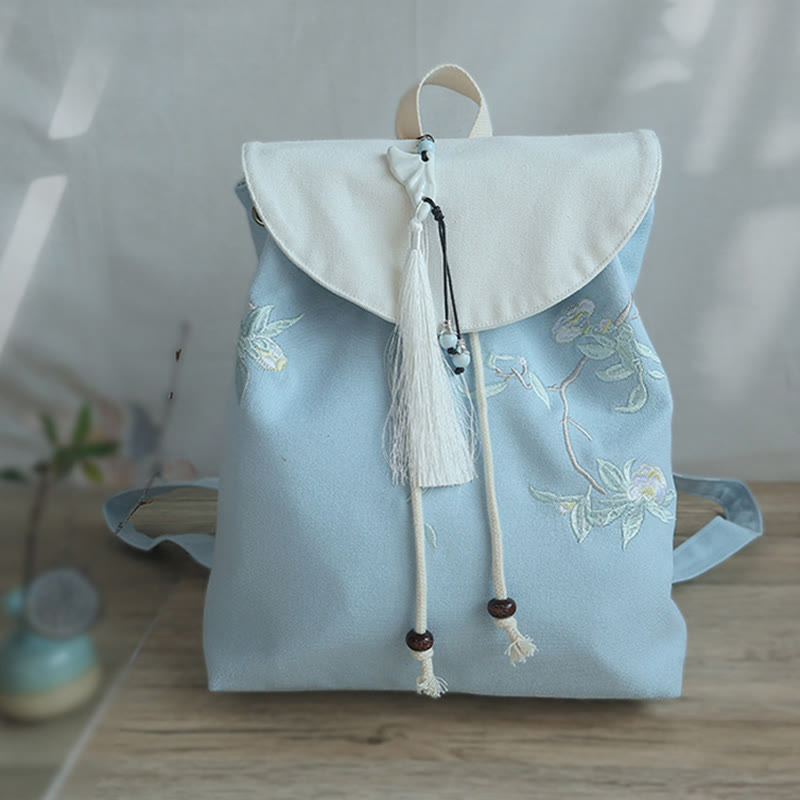 Nimara Ritual Handmade Embroidered Large Capacity Canvas Backpack