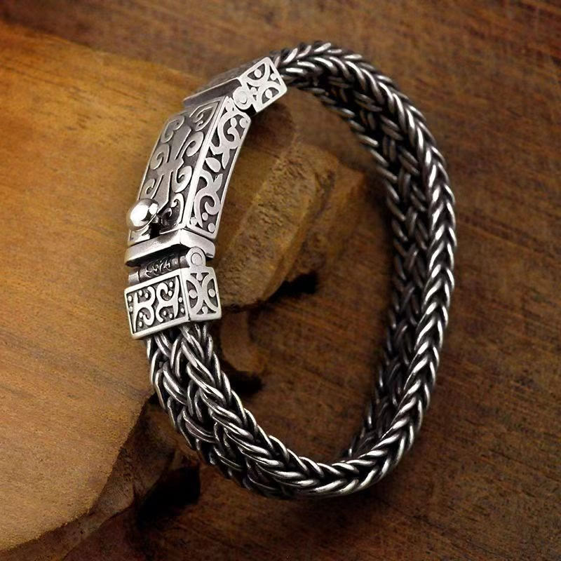 Nimara Ritual Retro Vine Totem Pattern Braided Healing Chain Bracelet