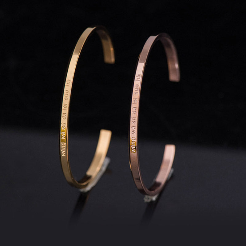 Nimara Ritual Six True Words Engraving Titanium Steel Blessing Protection Bracelet