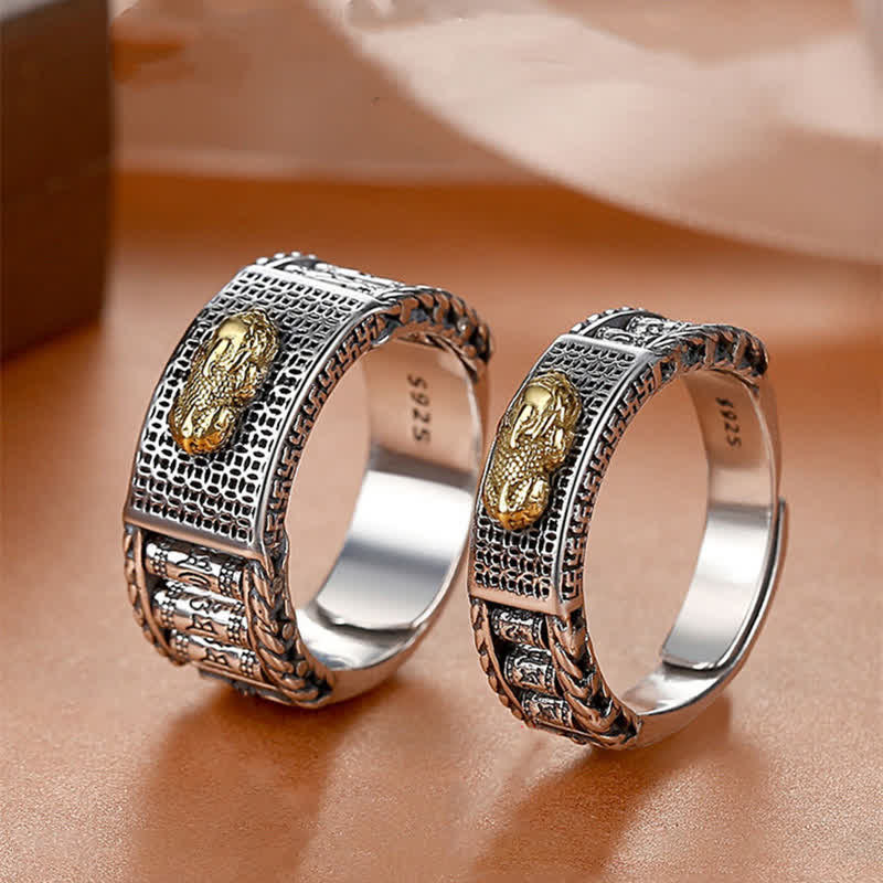 Nimara Ritual Lucky FengShui PiXiu Wealth Prayer Wheels Couple Ring