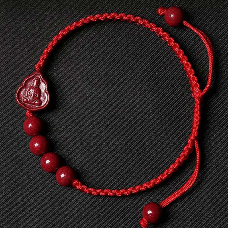Nimara Ritual Laughing Buddha Avalokitesvara Cinnabar Blessing String Bracelet