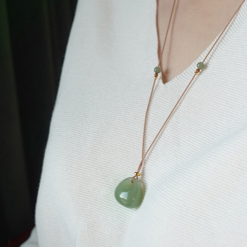 Nimara Ritual Natural Jade Luck Prosperity Necklace Pendant