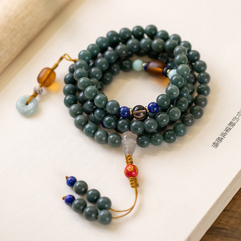 Nimara Ritual 108 Beads Bodhi Seed Blessing Meditation Bracelet Mala