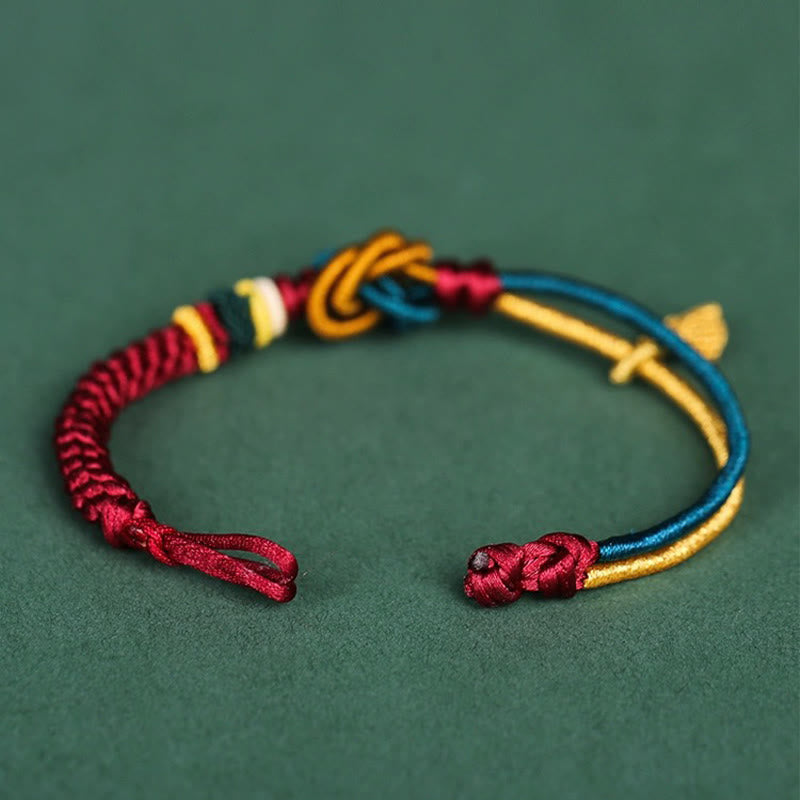 Nimara Ritual Tibetan Handmade Mandala Knot Leaf Luck Rope Bracelet