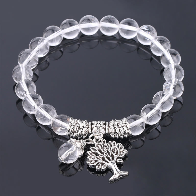 Nimara Ritual Natural Gemstone Tree of Life Lucky Charm Stretch Bracelet
