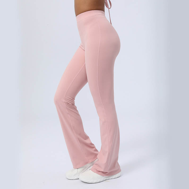 Nimara Ritual Long Sleeve Backless Strap Top Bra Flare Pants Fitness Yoga Outfit