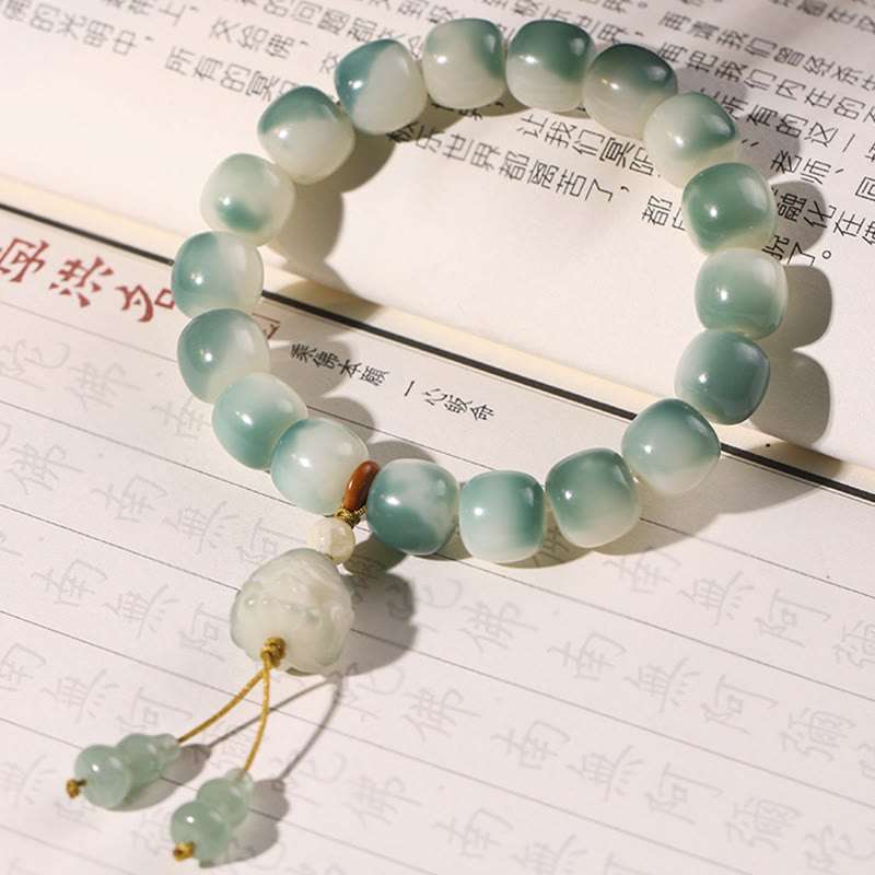 Nimara Ritual Gradient Bodhi Seed Nine Tailed Fox Cat Paw Claw Pine Cone Peace Bracelet