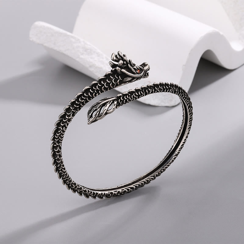 Nimara Ritual Dragon Scales Pattern Luck Protection Bracelet Bangle
