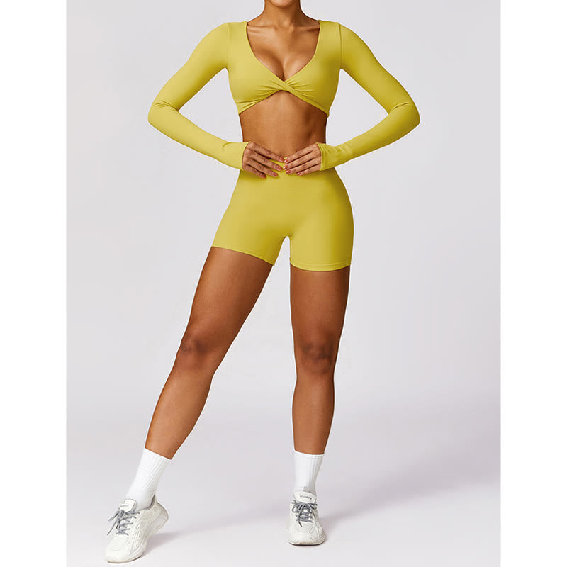 Nimara Ritual Gym Sports Yoga Backless Bra Crop Tank Top Breathable Shorts