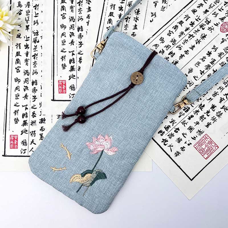 Nimara Ritual Small Embroidered Flowers Crossbody Bag Shoulder Bag Cellphone Bag 11*20cm