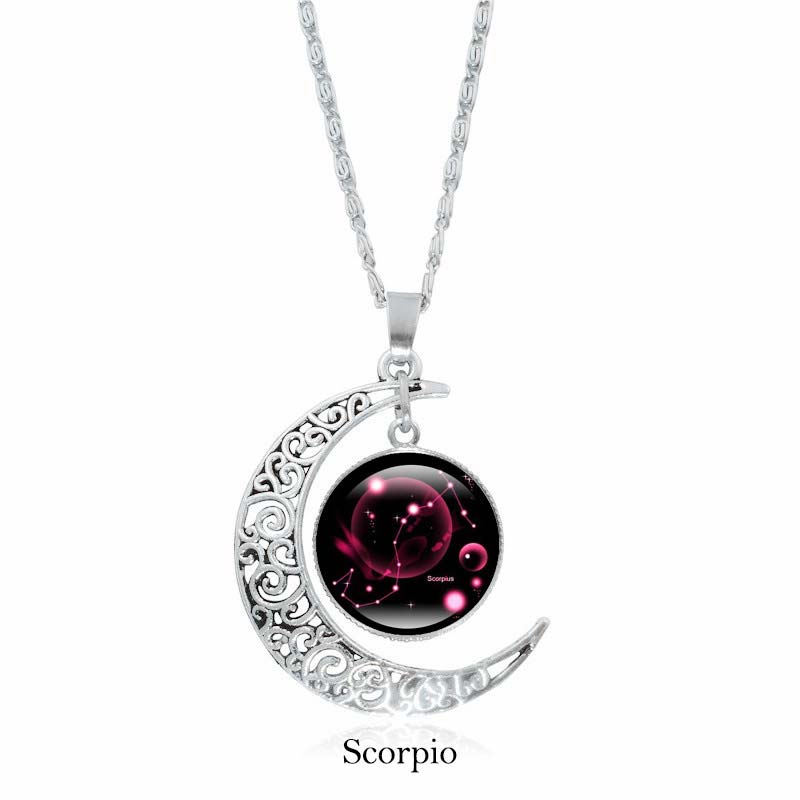 Nimara Ritual 12 Constellations of the Zodiac Moon Protection Necklace Chain Pendant