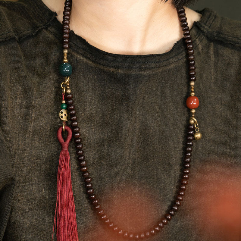 Nimara Ritual 108 Mala Beads Natural Tibet Purple Bodhi Seed Auspiciousness Bracelet