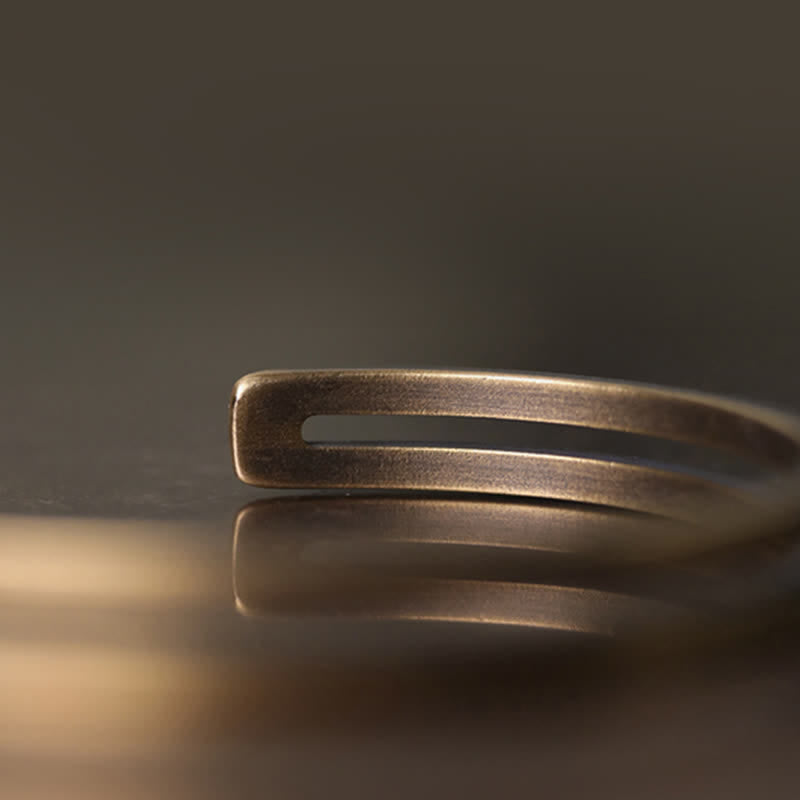 Nimara Ritual Rustic Copper Luck Viking Cuff Bracelet