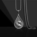 Nimara Ritual Double Lucky Koi Fish Prosperity Pure Tin Water Drop Pattern Necklace Pendant