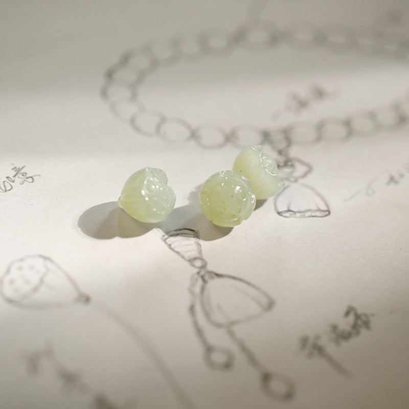 Nimara Ritual White Agate Jade Lotus Protection Bracelet