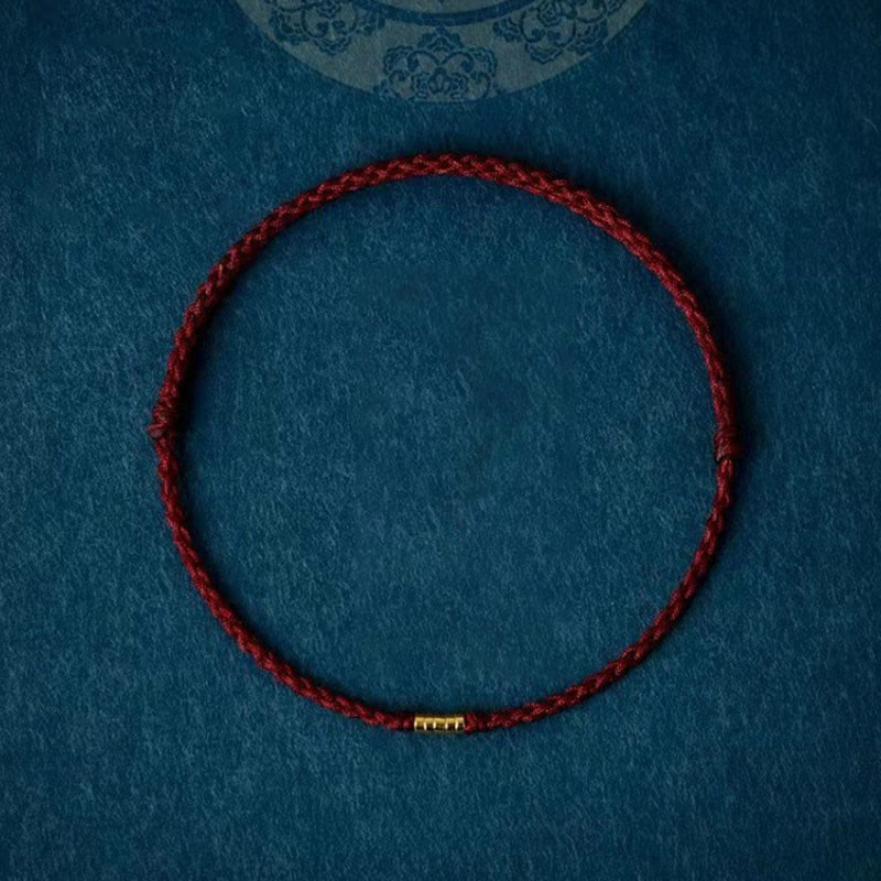 Keep Positive Golden Bead Braided String Lucky Bracelet Anklet