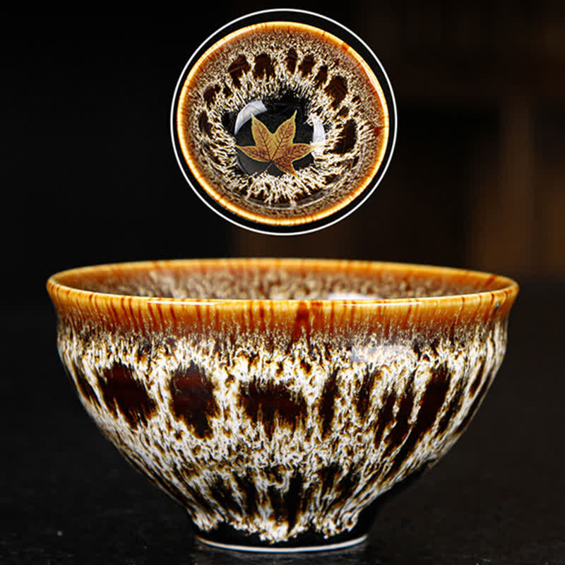 Nimara Ritual Maple Leaf Colorful Ceramic Teacup Home Tea Cups