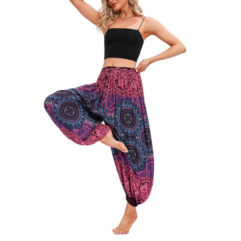 Nimara Ritual Casual Loose Compass Pattern Harem Trousers Women's Yoga Pants