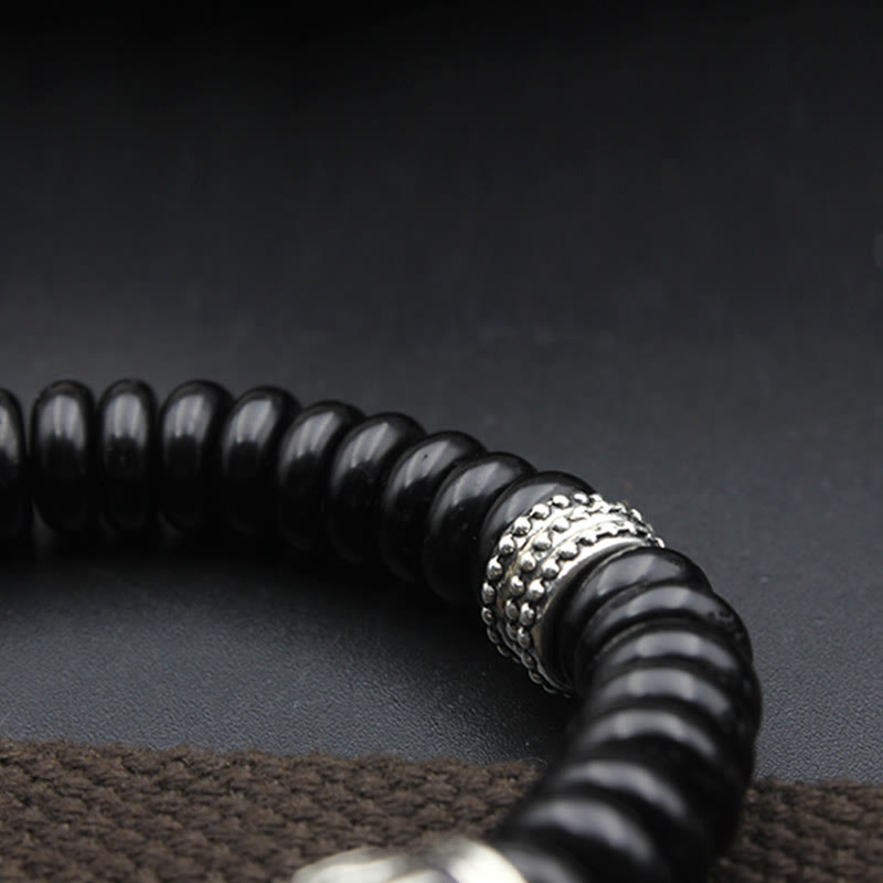 Nimara Ritual Natural Tibetan Coconut Shell Om Mani Padme Hum Positive Bracelet