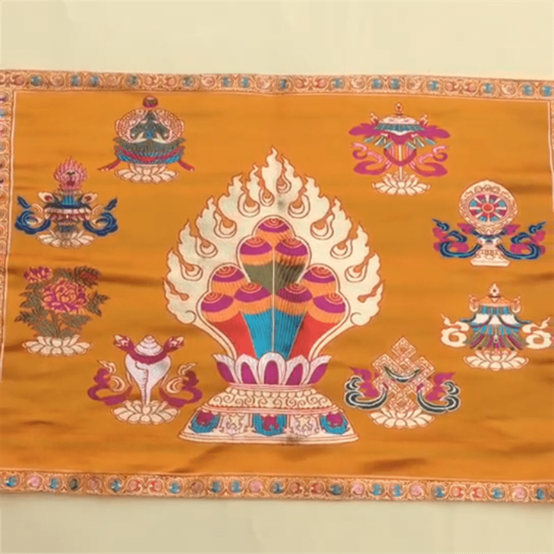 Nimara Ritual Prayer Altar Mat Healing Meditation 8 Auspicious Symbols Mat