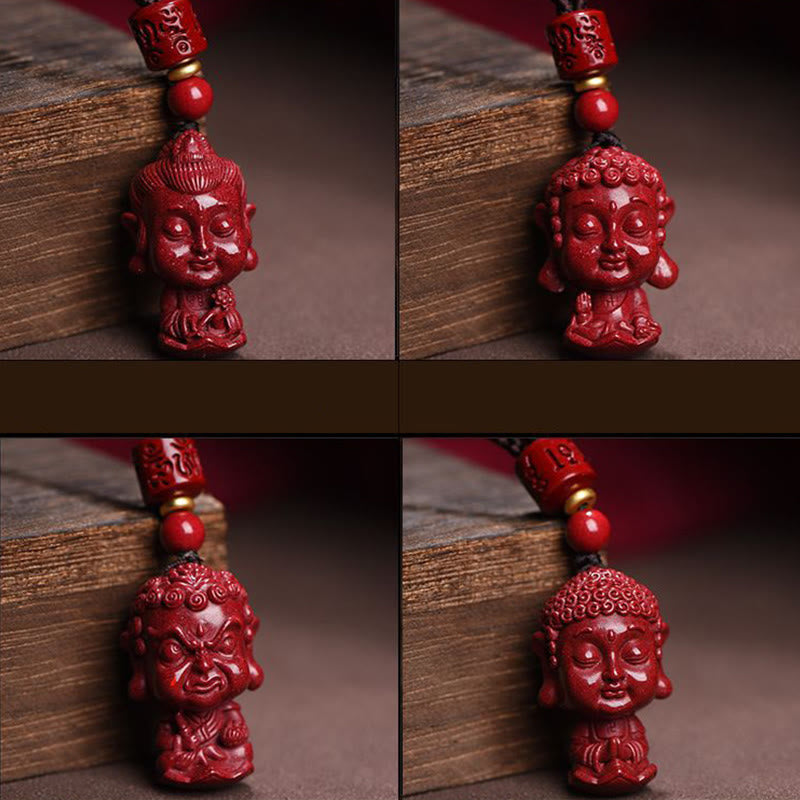 Nimara Ritual Chinese Zodiac Natal Buddha Natural Cinnabar Amulet Keep Away Evil Spirits Necklace Pendant