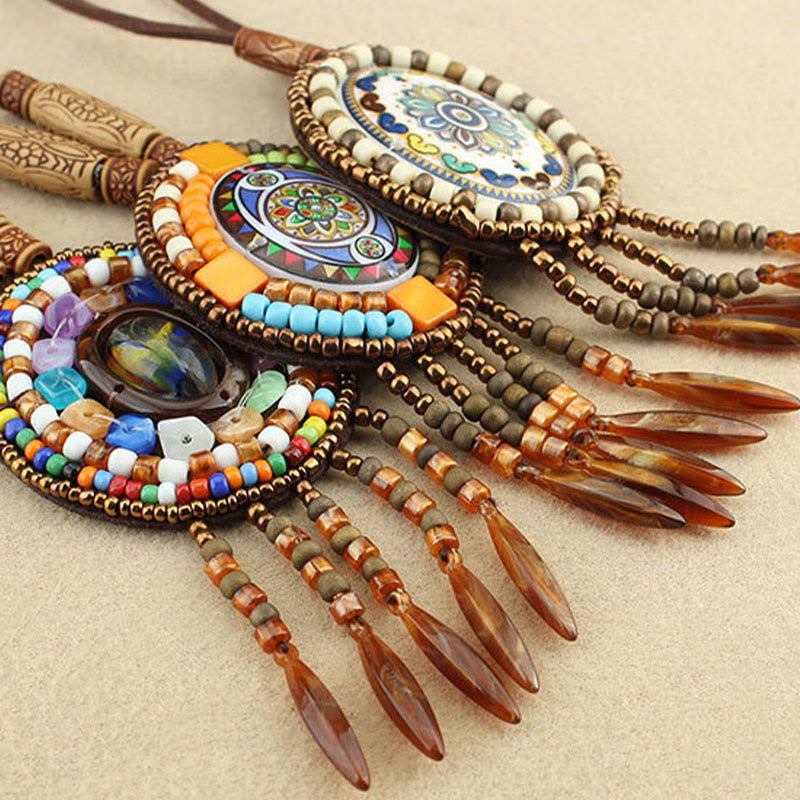 Nimara Ritual Mandala Pattern Beads Creativity Necklace Pendant