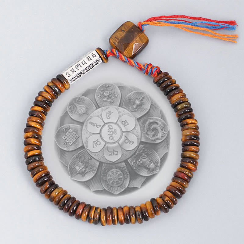 Nimara Ritual Tibetan Tiger Eye Om Mani Padme Hum Protection Power Bracelet
