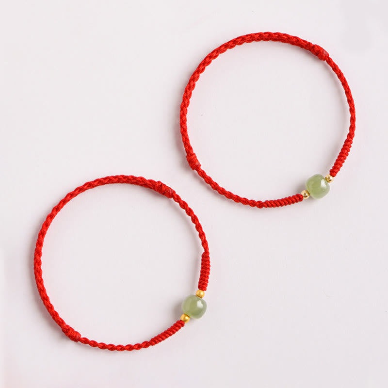 Nimara Ritual Handmade Jade Lucky Bead Prosperity Braided Bracelet