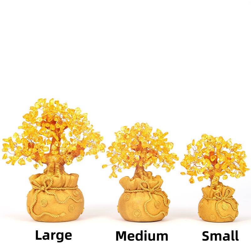 Nimara Ritual Natural Citrine Money Tree Gemstone Ornament - Feng Shui for Prosperity