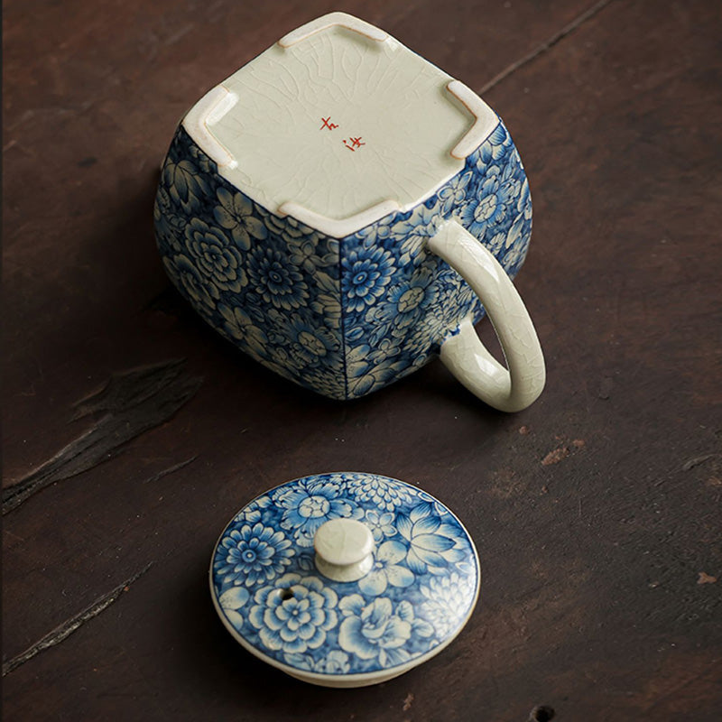 Nimara Ritual Blue and White Porcelain Chinese Gongfu Tea Ceramic Kung Fu Teapot Cup Tea Filter Canister