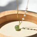 Nimara RitualNatural Hetian Jade Pearl Luck Bead Necklace Pendant