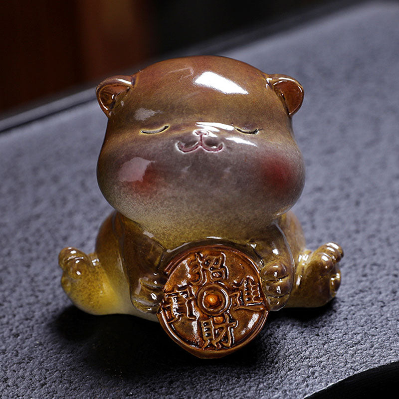 Nimara Ritual Color Changing Cute Mini Cat Resin Tea Pet Wealth Home Figurine Decoration