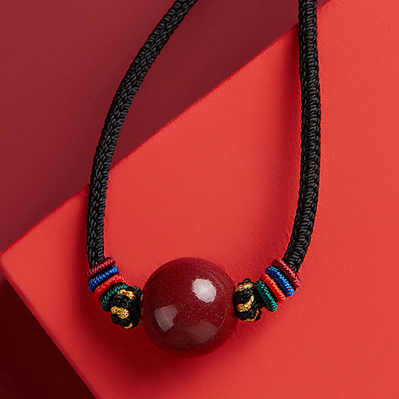 Nimara Ritual Cinnabar Bead Blessing String Necklace Pendant