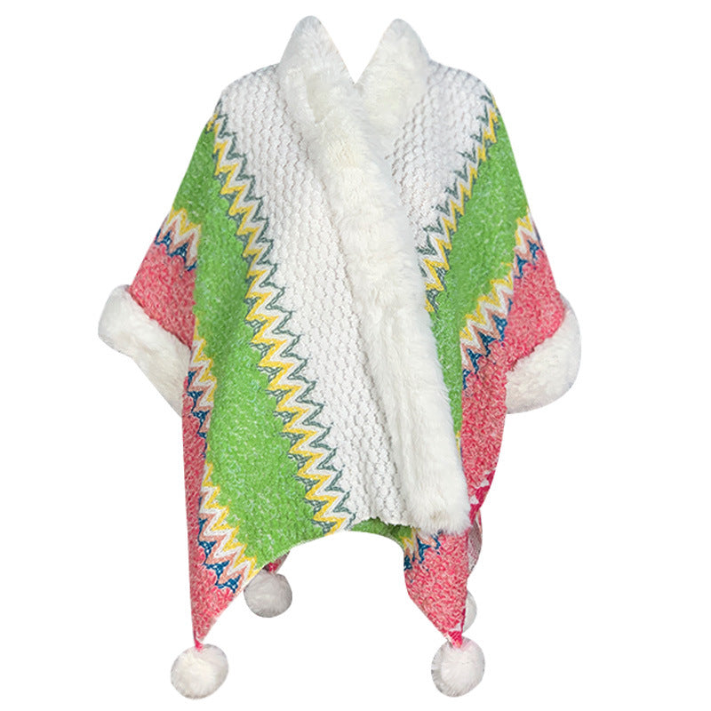 Nimara Ritual Tibetan Multicolored Striped Shawl Winter Cozy Travel Scarf Wrap