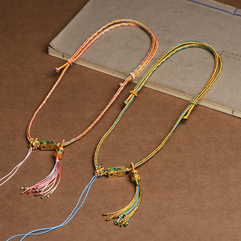 Nimara Ritual Colorful String Copper Wealth Necklace Pendant