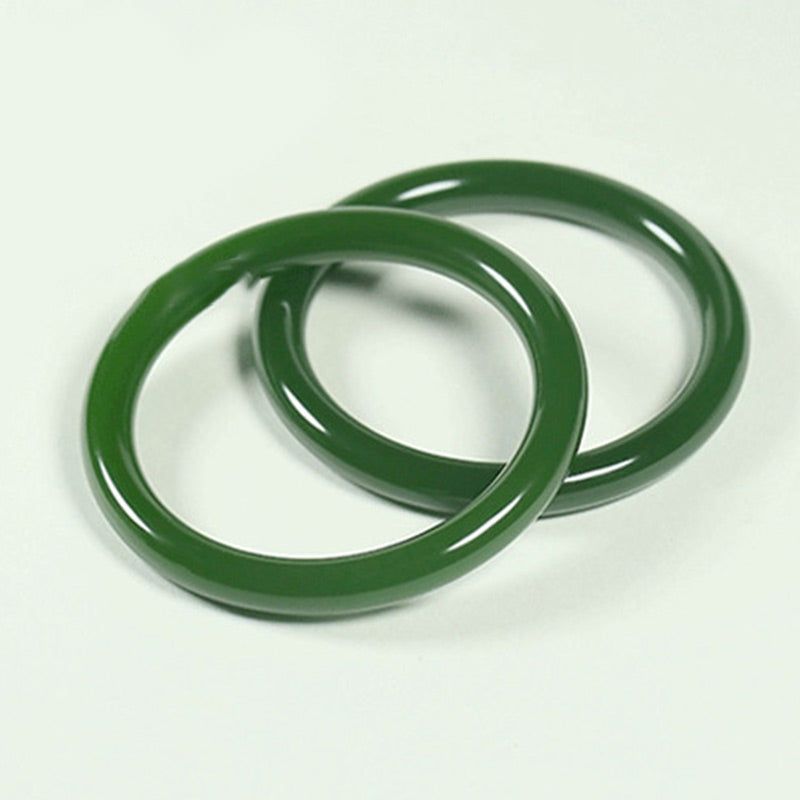 Nimara Ritual Cyan Jade Longevity Blessing Bangle Bracelet