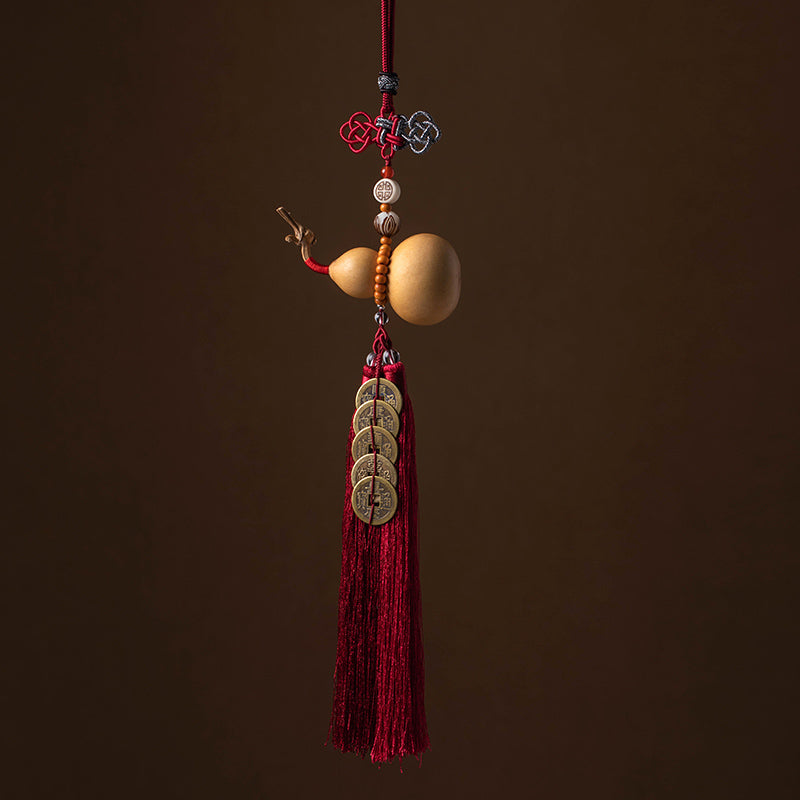 Nimara Ritual Feng Shui Coins Gourd Chinese Knot Lucky Coins Five Emperor Money Wealth Tassels Decoration