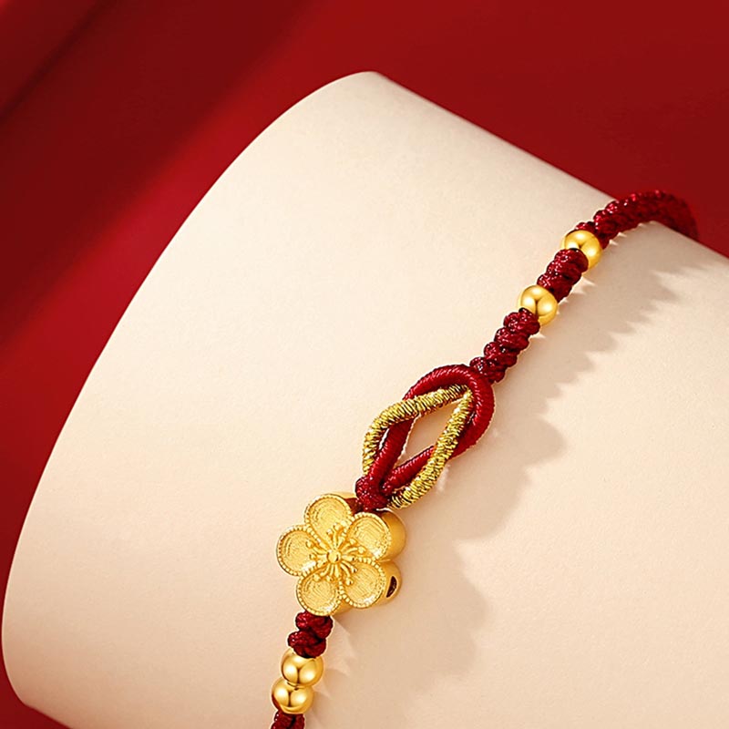 Nimara Ritual Handmade 925 Sterling Silver Cherry Blossoms Sakura Chalcedony Luck Bracelet