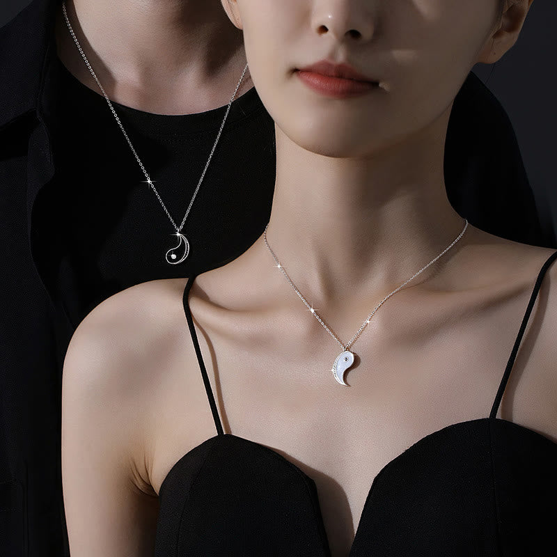 Nimara Ritual 925 Sterling Silver Yin Yang Symbol Harmnoy Necklace Pendant