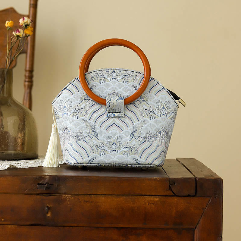 Nimara Ritual Auspicious Clouds Shell Print Handbag